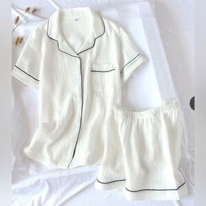 NWT Handmade 100% Muslin Cotton Short Set Pajamas - M